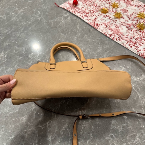 Rebecca Minkoff Amorous Saffiano Leather Satchel Cream/Camel - Picture 6 of 11